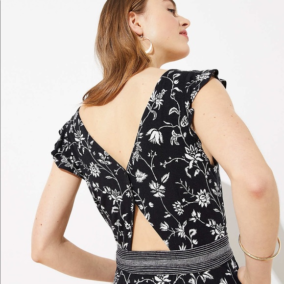 LOFT✨NWTs✨Rainforest Cutout Button Back Midi Dress - Picture 2 of 13